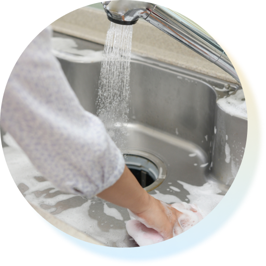 調理器具や作業台の洗浄のイメージ画像